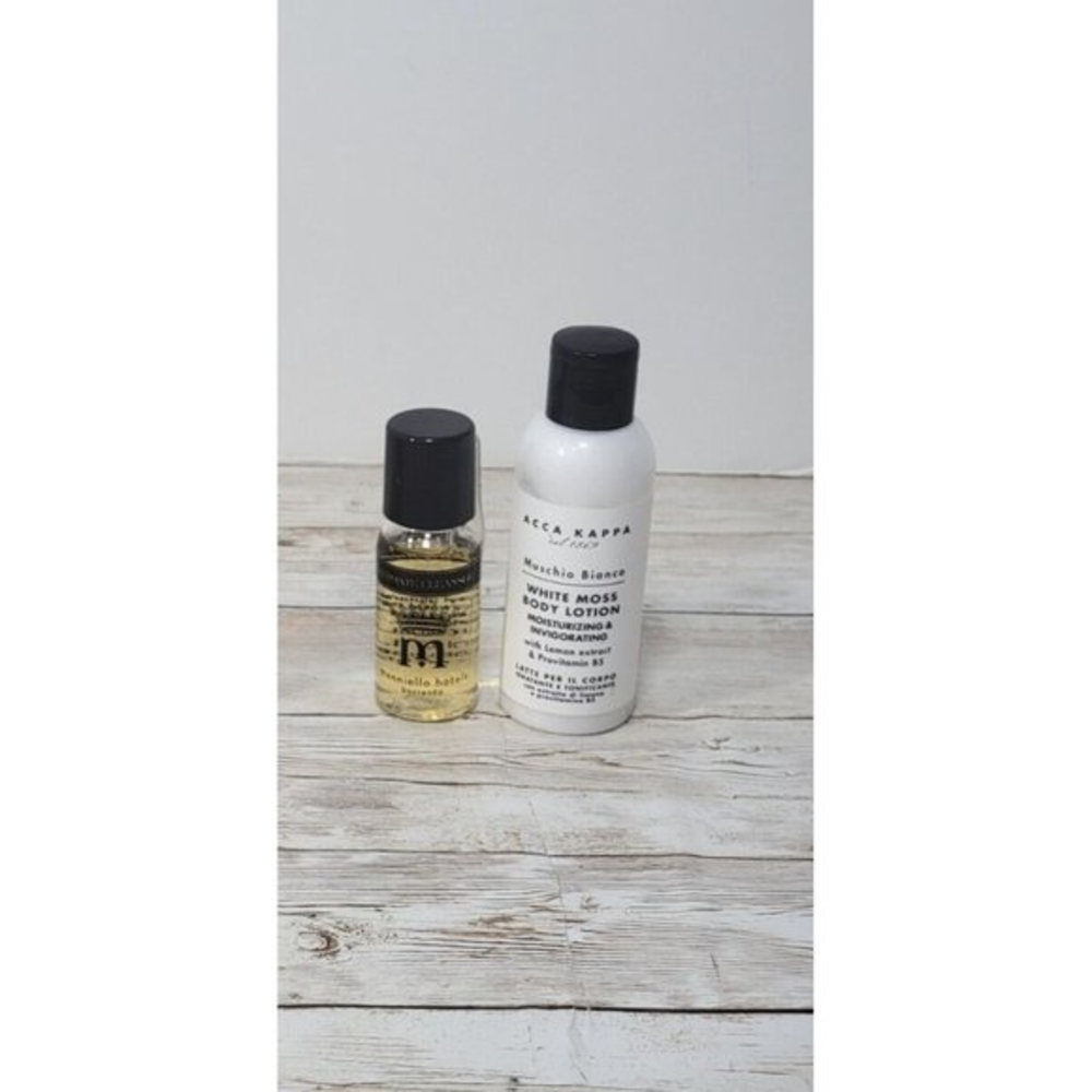 Set of 2‎ Travel Hotel Size Acca Kappa Muschio Blanco Body Lotion w/ Cleanser